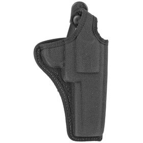 Bianchi AccuMold holster for medium and large frame revolvers with black finish.